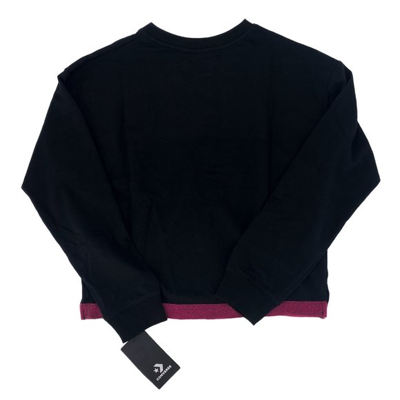 CONVERSE Pink Metallic Logo Crewneck Sweatshirt - Picture 2 of 16